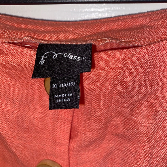 Girls Art Class Jumpsuit Romper XL (14/16) Coral Button Front - Picture 2 of 6